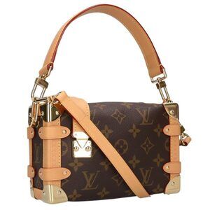 Louis Vuitton Side Trunk Monogram Shoulder Bag Brown